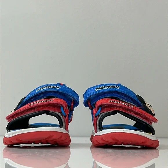 Disney Junior Mickey Mouse Sandals Kids Childrens Baby Size 2 Red Blue Summer - Picture 4 of 16